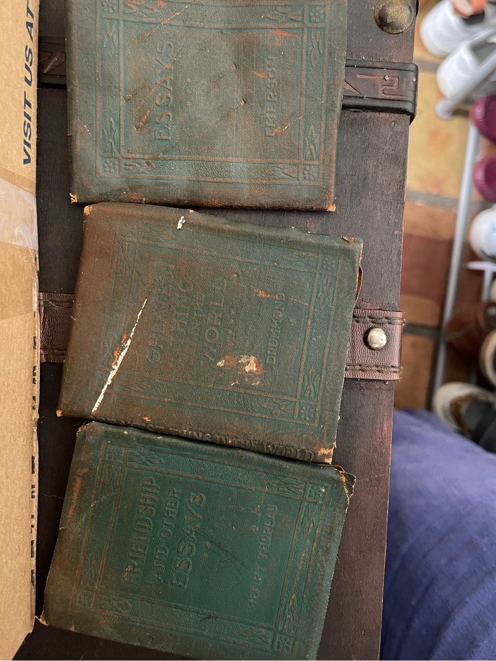 Vintage 1920s Little Leather Library Miniature Pocket Books - Set of 3